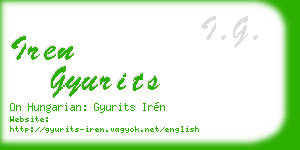 iren gyurits business card