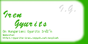 iren gyurits business card